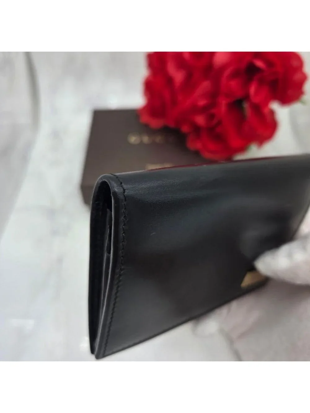 Gucci Card Case Coin Purse Leather Black